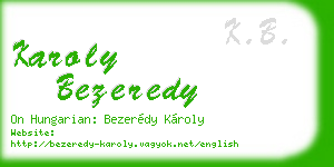 karoly bezeredy business card